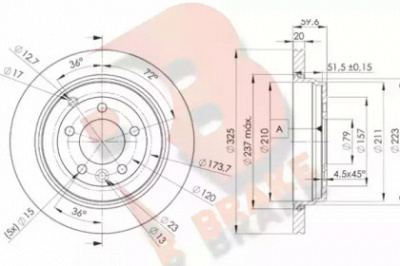 R BRAKE 78rbd27361 -  Тормозной диск